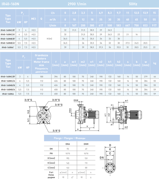 Насос моноблочный SAER IR40-160 NB/B 1675 фото